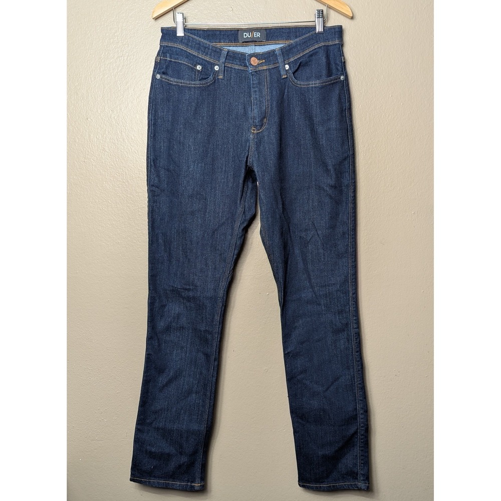 DU/ER L2X Relaxed Taper Jeans Mens 32x32 Blue Denim Performance Stretch MFLR3002